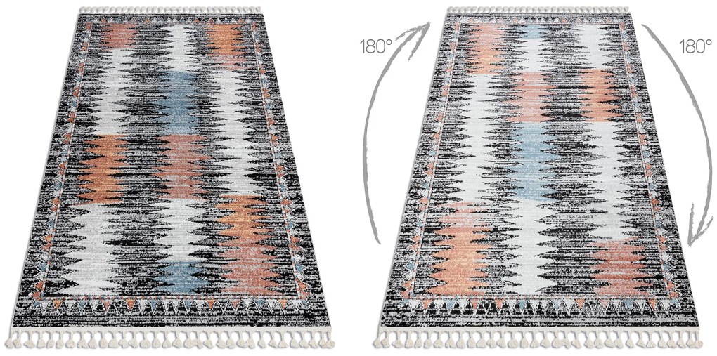 Moderný koberec BELLE BR23A čierno / ružový