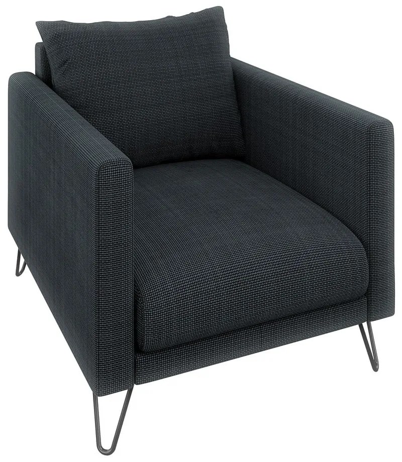 Tmavosivé ženilkové kreslo Freya – Ropez