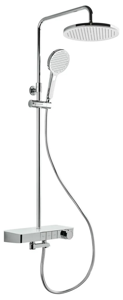 Sprchový systém SAT s vaňovým termostatom biela / chróm SATSSTKP3F