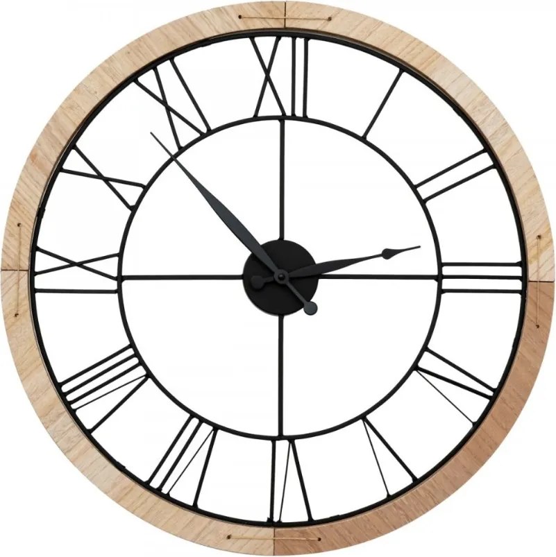 Rea Tutumi, nástenné hodiny 60cm, LOFT ZEGAR MDF, hnedá-čierna, MC70898