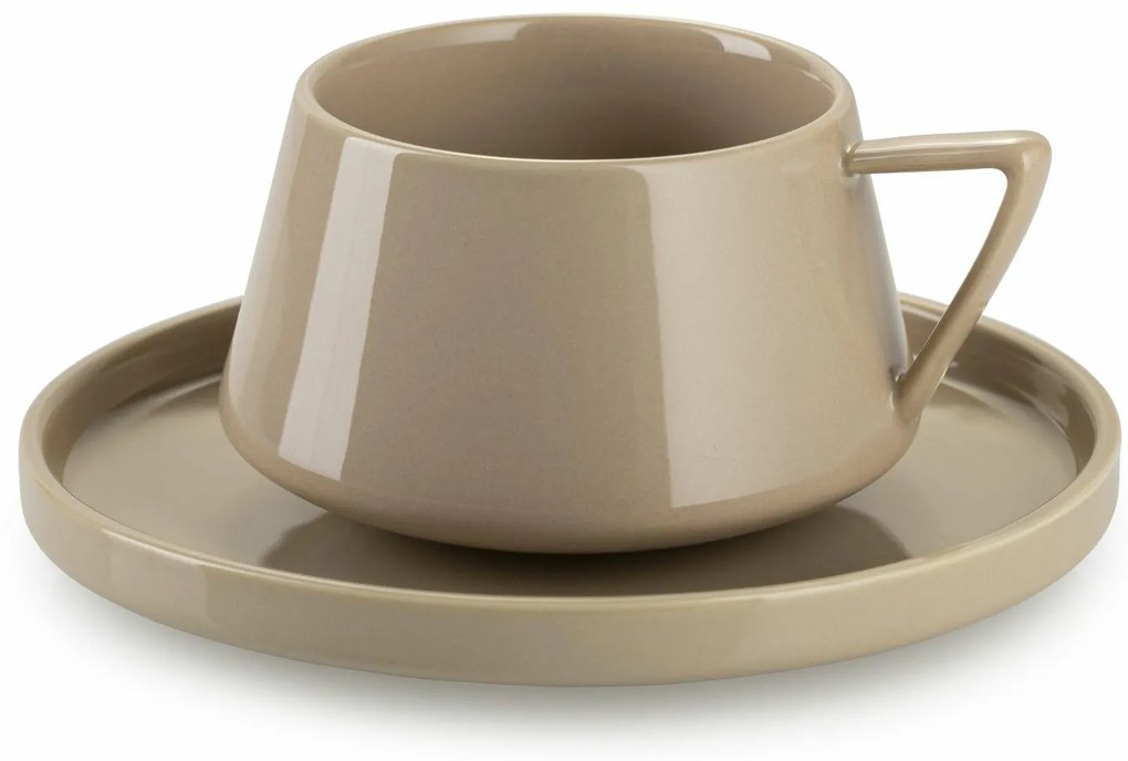 Porcelánová šálka s podšálkou Luna Beige 200 ml