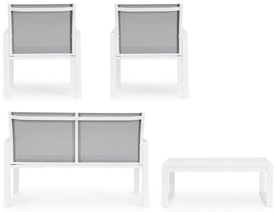 Biela hliníková záhradná lounge súprava pre 4 Kallen – Bizzotto