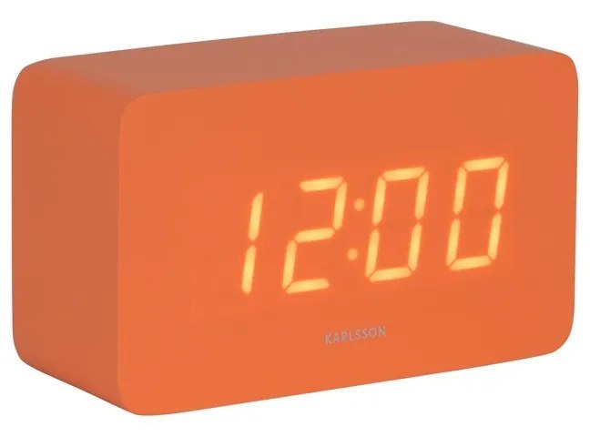 Karlsson 5983OR dizajnové LED hodiny s budíkom oranžová, 10 cm
