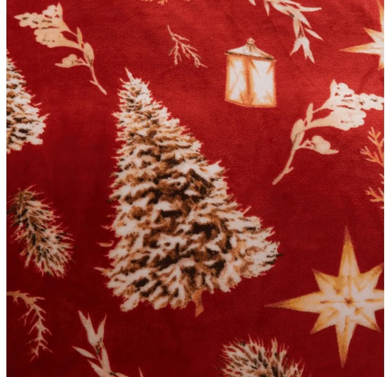 Obliečky mikroplyš GOLD CHRISTMAS červené Rozmer obliečky: 70 x 90 cm | 140 x 200 cm