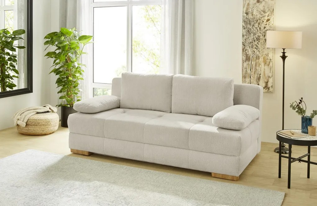 Rozkladacia pohovka na spanie Calli, béžová látka