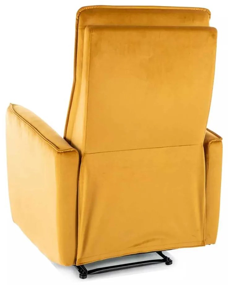 Polohovacie kreslo Maxime Velvet, žltá