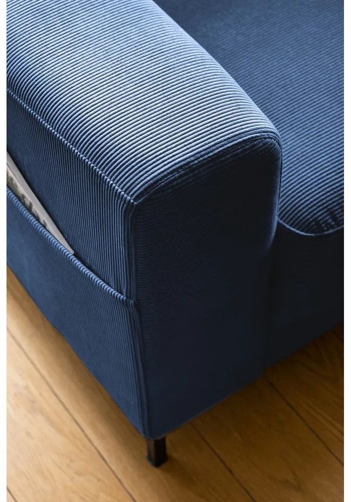 Tmavomodré menčestrové kreslo Lofty Lilly – Miuform