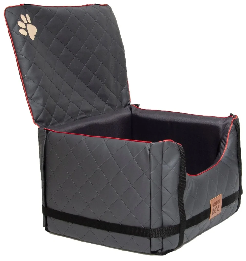 Golden Dog Autosedačka Lux Comfort pre psa M 33 x 52 x 44 cm – grafitová