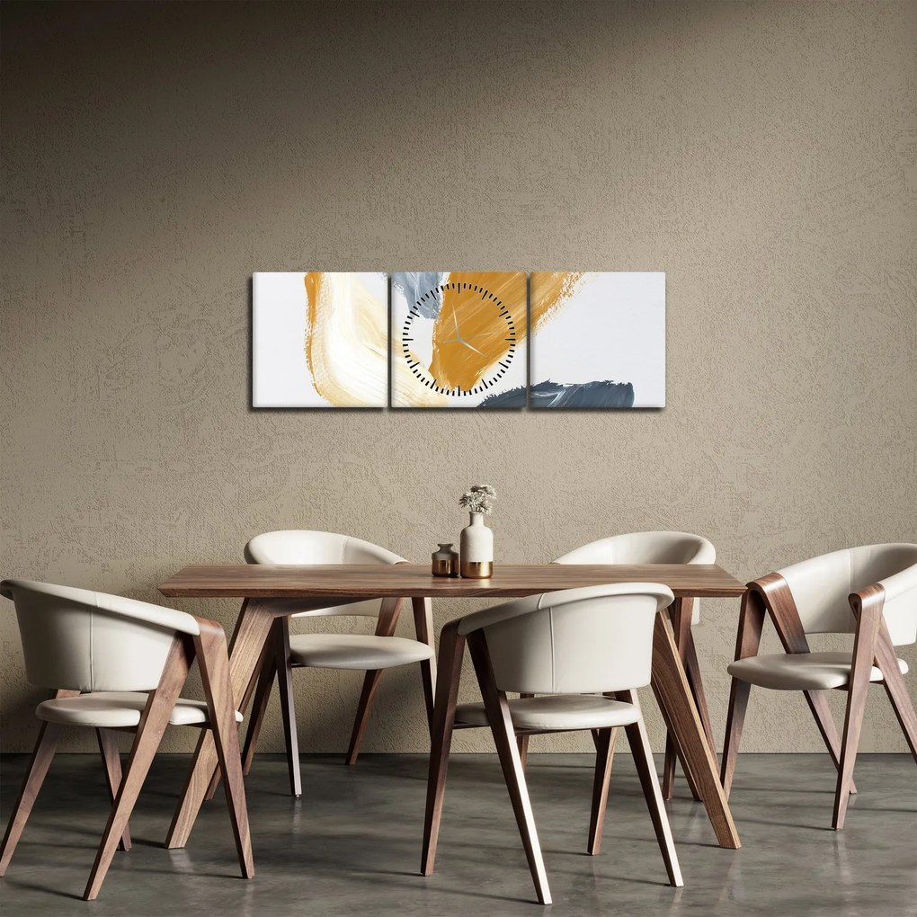 Obraz - Minimalistická maľba (s hodinami) (90x30 cm)
