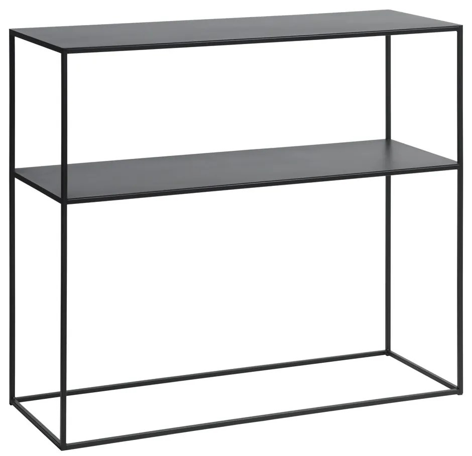 Čierny kovový konzolový stolík 35x90 cm Pebble – Unique Furniture
