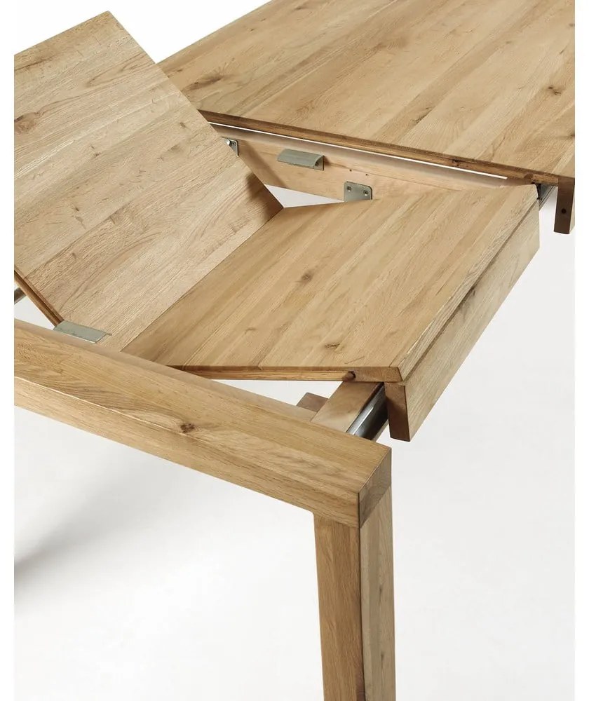 Rozkladací jedálenský stôl s prídavnou doskou v dekore duba 100x200 cm Briva – Kave Home