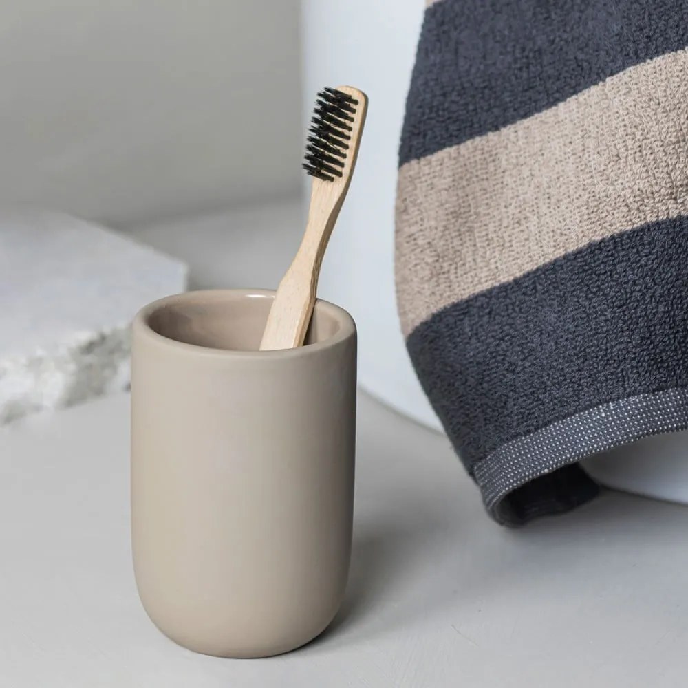 Krémovobiela keramická WC kefa Lotus - Mette Ditmer Denmark