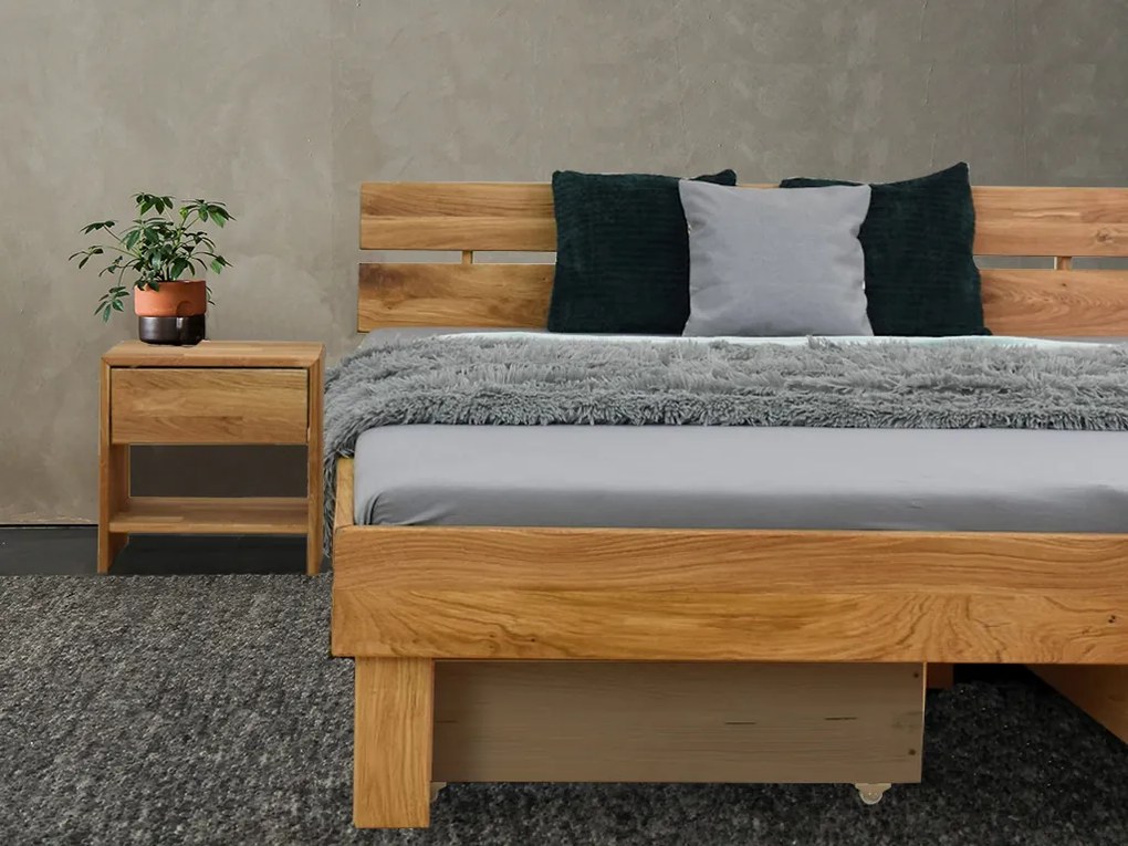 Masívna dubová manželská posteľ Alea Rozmer: 160x200