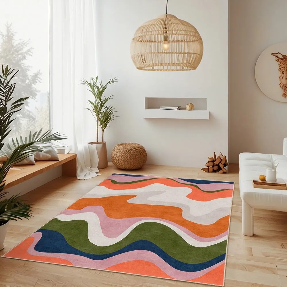 Oranžový prateľný behúň 80x200 cm Squiggly Orange – Mila Home