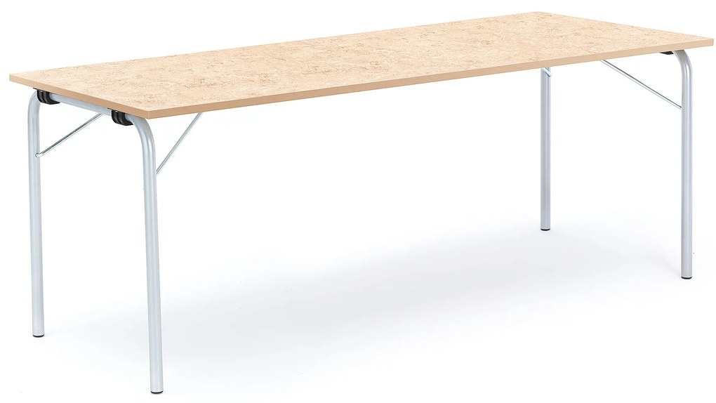 Skladací stôl NICKE, 1800x700x720 mm, linoleum - béžová, galvanizovaný