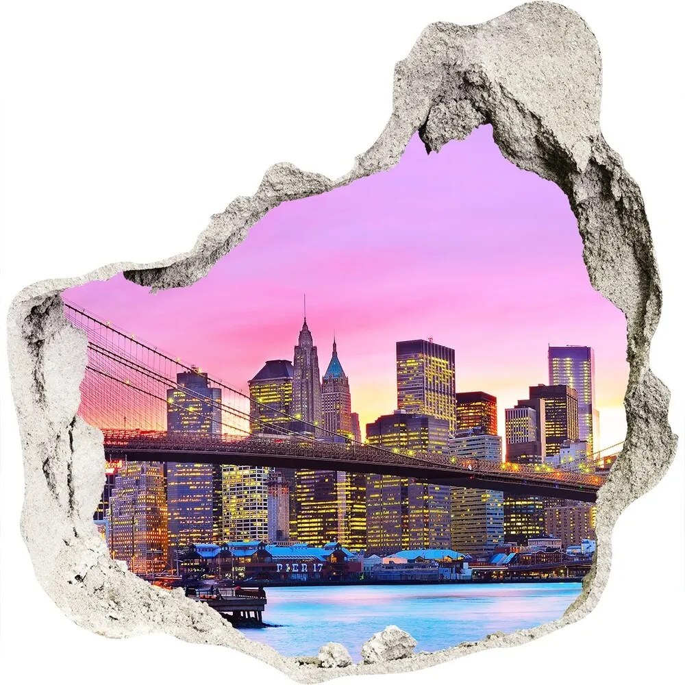Fototapeta diera na stenu 3D Manhattan New York WallHole-75x75-piask-88002483