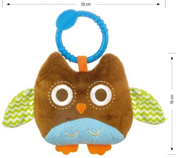 Závesná plyšová hračka Happy owl 2552 hnedá
