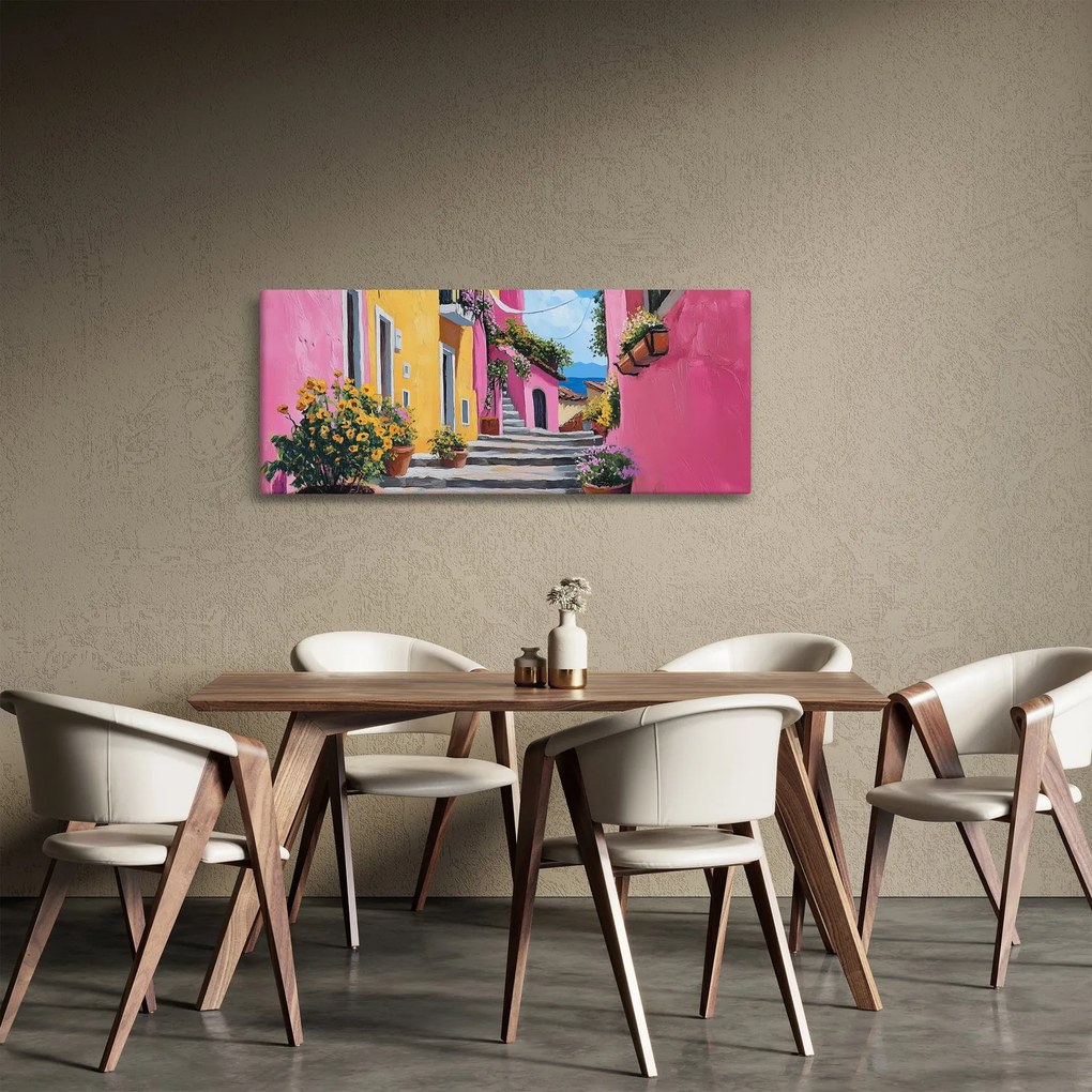 Obraz - Ružová ulička (120x50 cm)