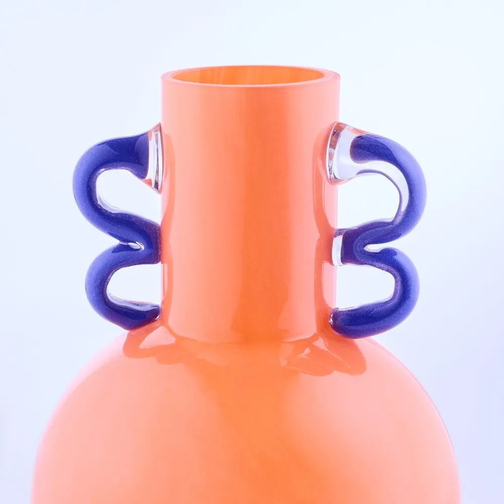 SLING Váza 21 cm – oranžová/modrá