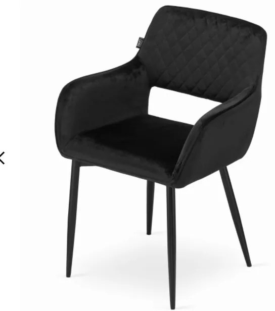 Zamatová stolička Lisbon čierna