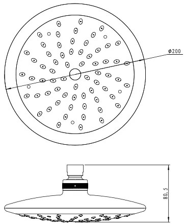 Novaservis - Pevná sprcha priemer 200 mm chróm, RUP/137,0