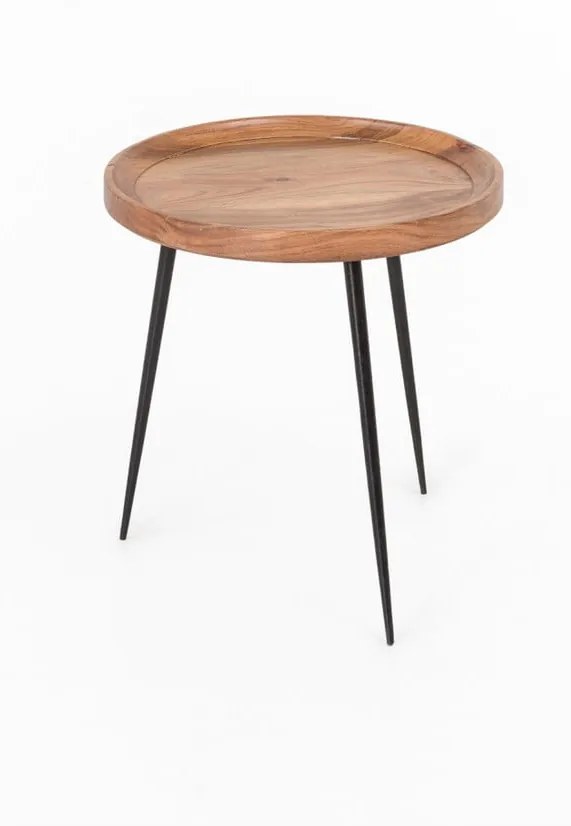BonamiOdkladací stolík z akáciového dreva WOOX LIVING Nela, ⌀ 46 cm