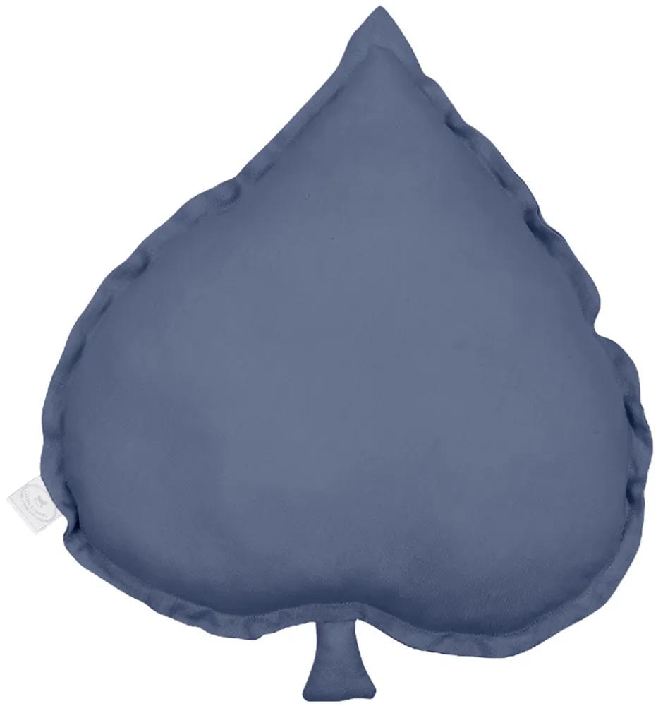 Cotton &amp; Sweets Ľanový vankúš lipový list modrá 38×43 cm