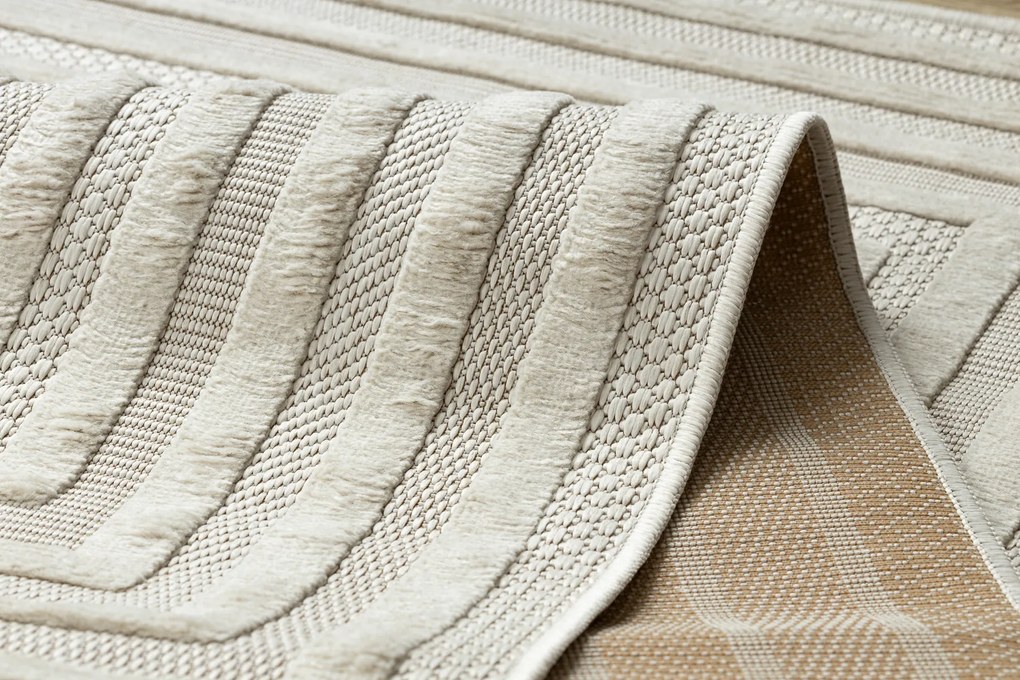 Koberec SANTO  SIZAL 0999, geometrické tvary, biely