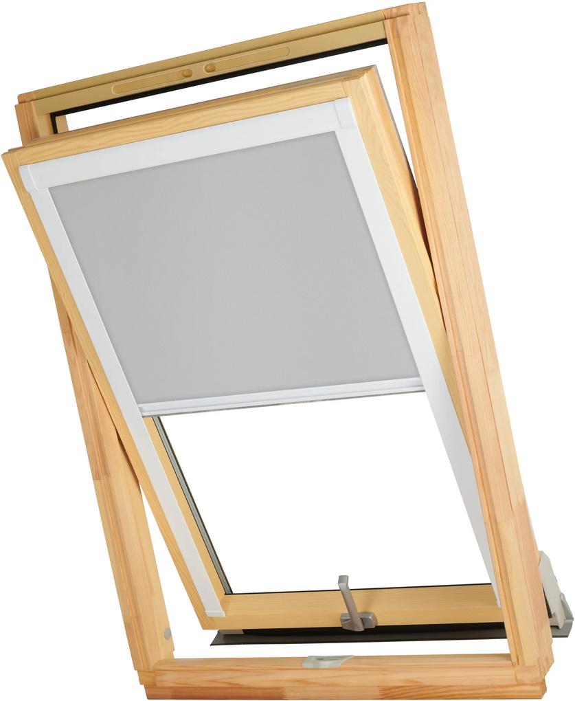 Dekodum Termoizolačná roleta na strešné okno typu FAKRO 114x118 Farba látky: White Silver, Farba profilu: Biela