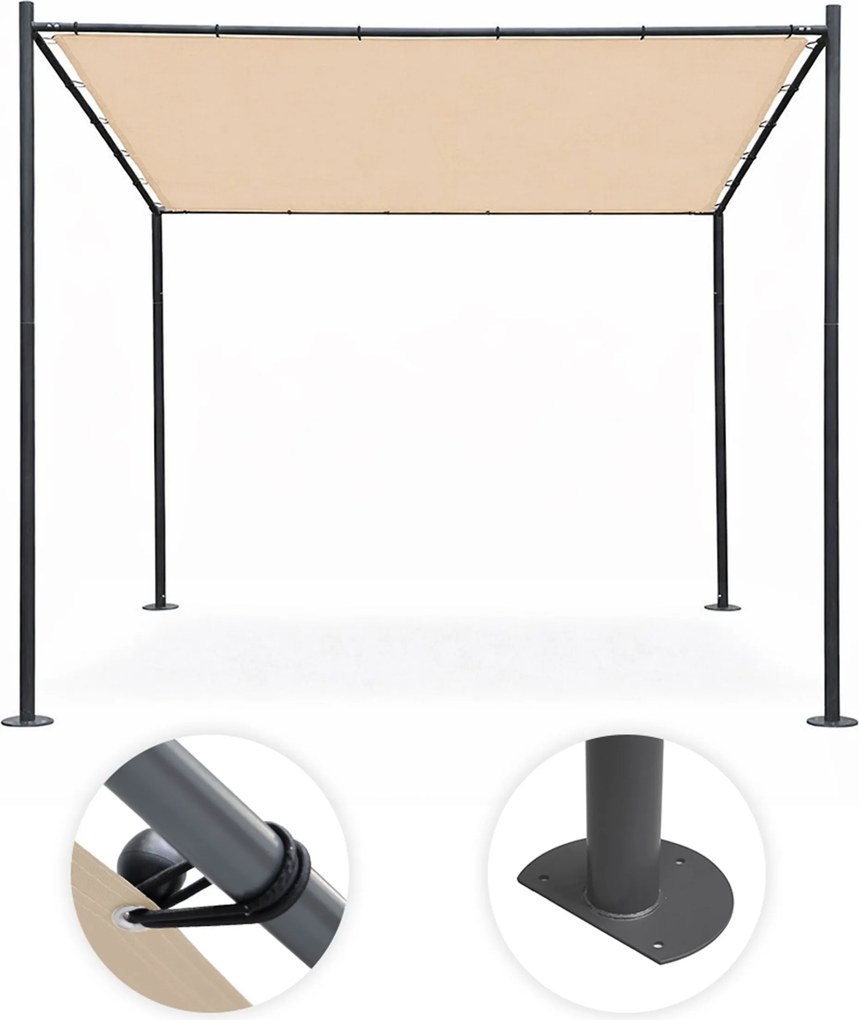 Zahradní pergola Lowa 3x3 m béžová/černá