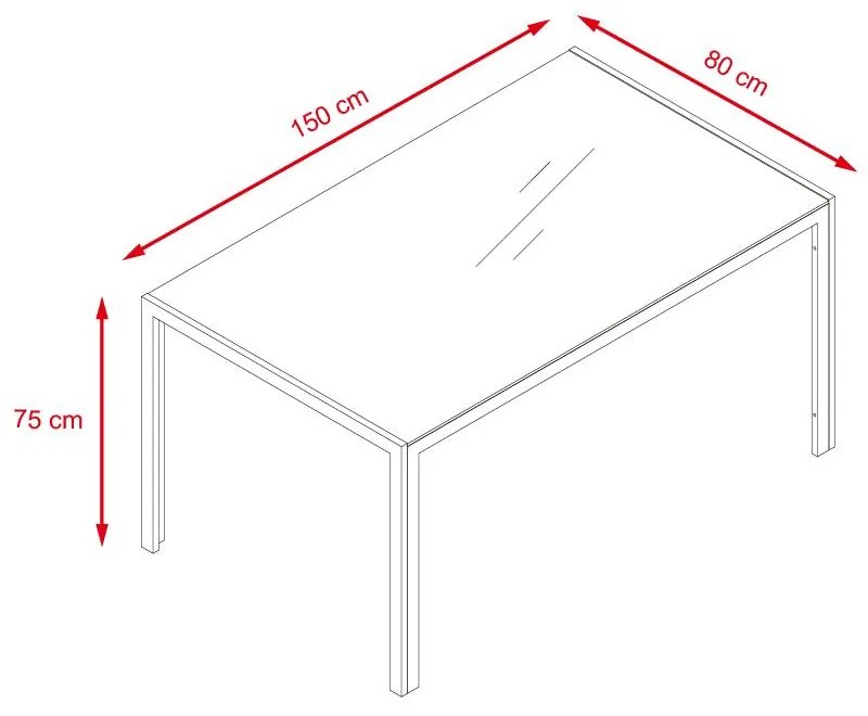 Veľký jedálenský set 6x stolička + stôl Catini MONET – biela farba