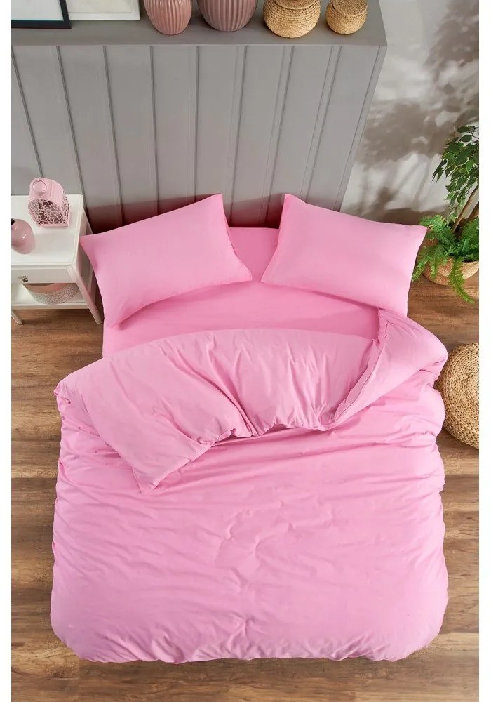 Ružové obliečky na dvojlôžko/predĺžené s plachtou/4-dielne 200x220 cm Classic – Mila Home