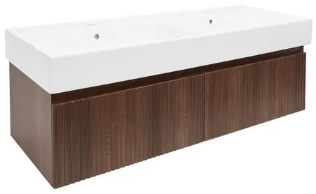 Kúpeľňová skrinka s umývadlom SAT Evolution 118x30x44,8 cm matný orech SATEVO120NAU2