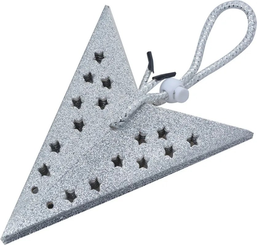 Strieborná závesná vianočná papierová hviezda S - 30*10*30 cm