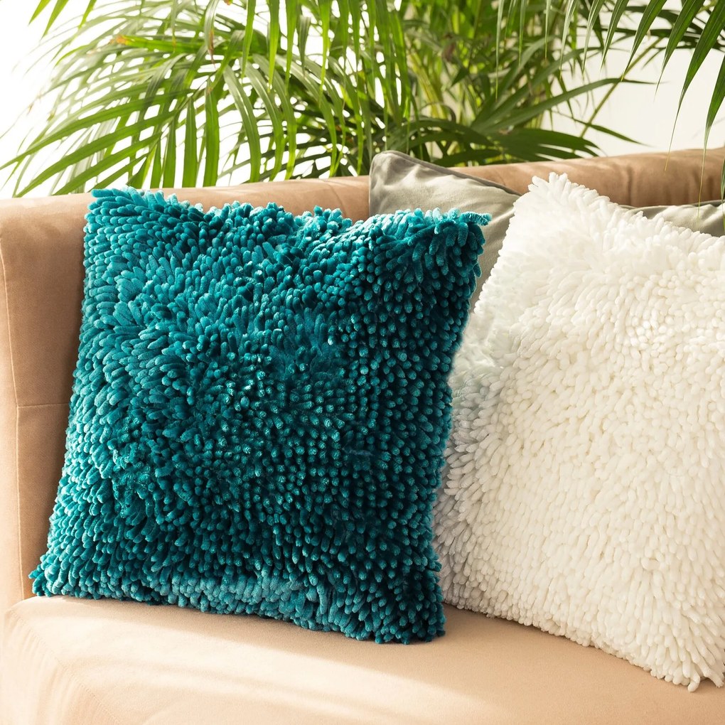 CHLPATÁ DEKORAČNÁ OBLIEČKA NA VANKÚŠ SHAGGY1 40X40 CM TEHLOVÁ