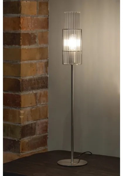 Markslöjd 108558 - Stolná lampa TUBO 1xE14/40W/230V 65 cm lesklý chróm/číra