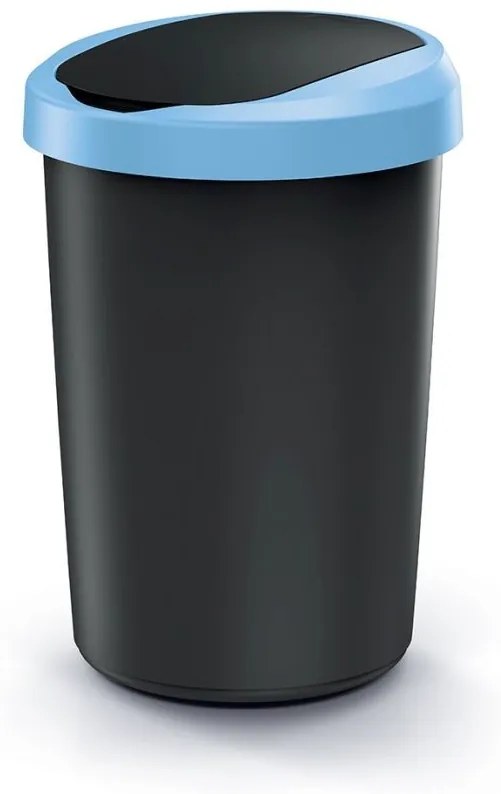 Odpadkový kôš COMPACTO 40 L čierny/svetlomodrý