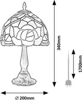 BRILAGI - Tiffany vitrážová stolná lampa GARLAN 1xE14/40W/230V