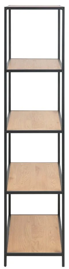 Knižnica v dekore duba v čierno-prírodnej farbe 77x150 cm Seaford – Actona