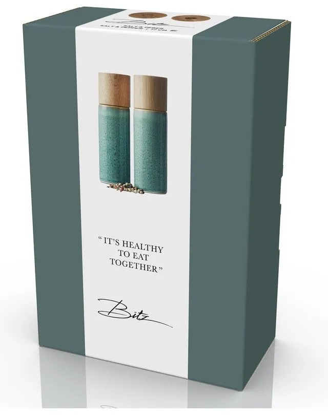 Zelená keramická sada mlynčekov na korenie a soľ 2 ks Gastro Green – Bitz