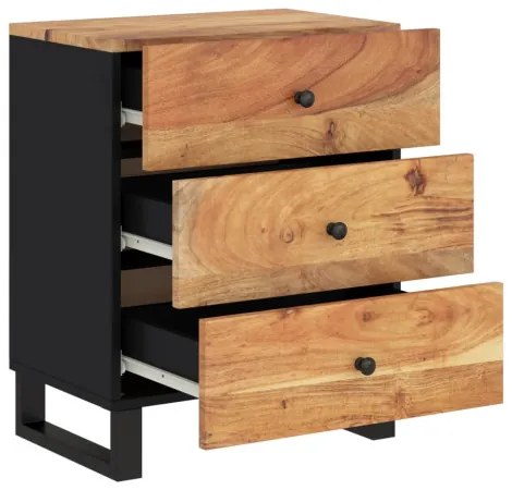vidaXL Nočná skrinka 50x33x62 cm masívna akácia a spracované drevo-