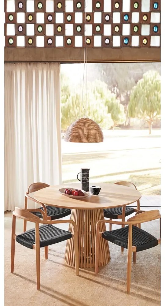 Jedálenský stôl z teakového dreva Kave Home Irune, ø 120 cm