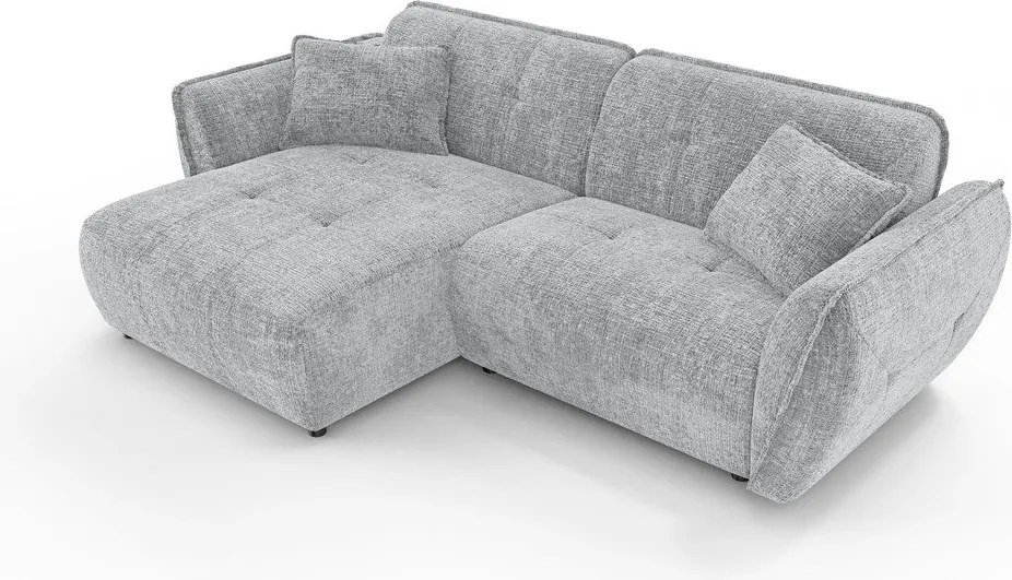 Svetlosivá ženilková rohová pohovka (ľavý roh/s leňoškou) Nelia – Ropez