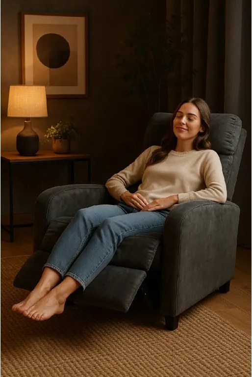 Relaxačné kreslo René rozkladacie šedé