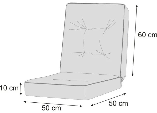 Vankúš na záhradnú hojdačku VENUS 50 cm béžový, ekolen