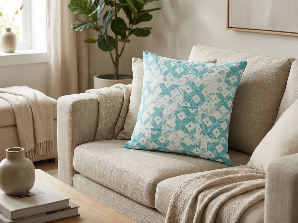 Obliečka na vankúš TRIBAL 45x45 cm, modrý