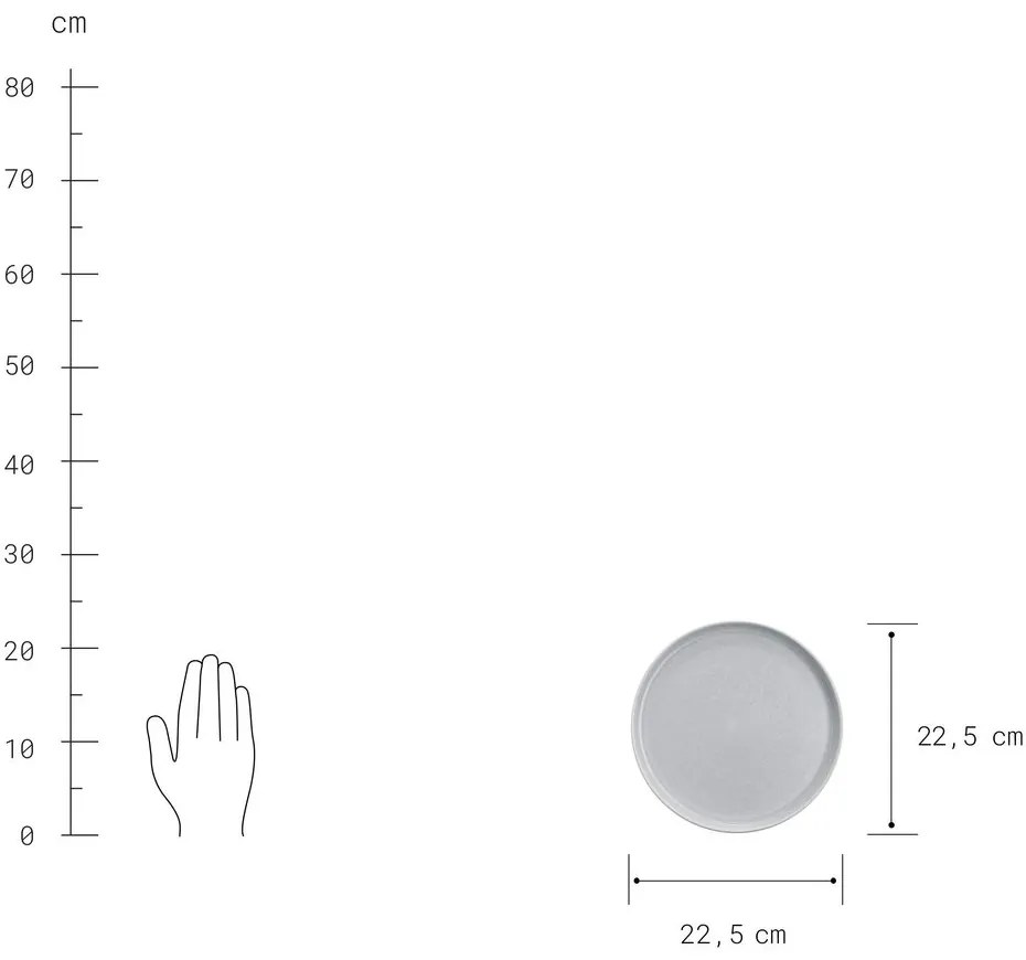 CASA NOVA Sada raňajkových tanierov 22,5 cm set 4 ks - sivá