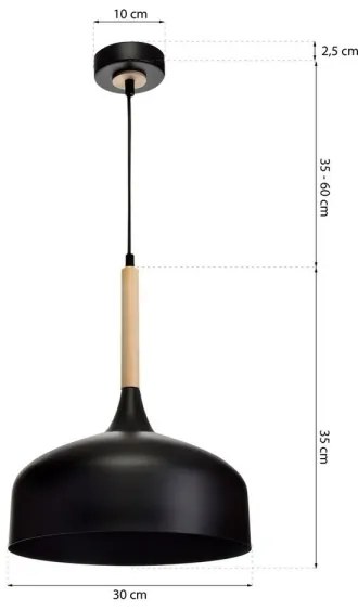 Luster na lanku TAYLOR 1xE27/60W/230V