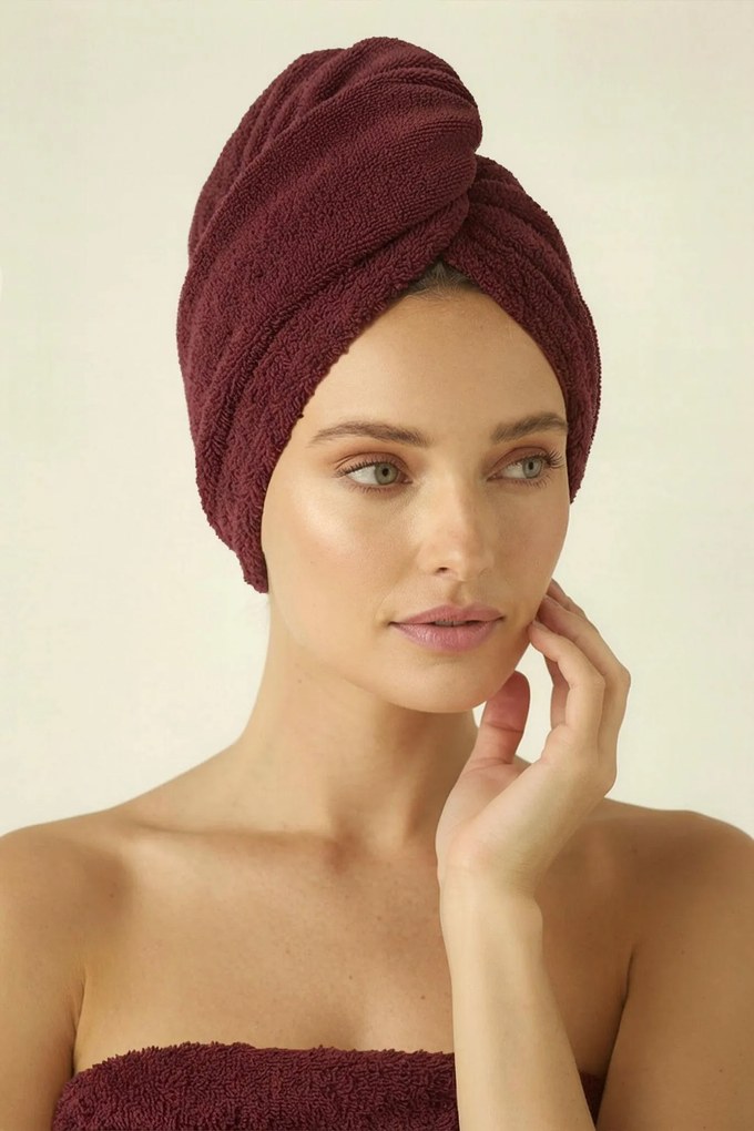 Turban na vlasy SPA bordový