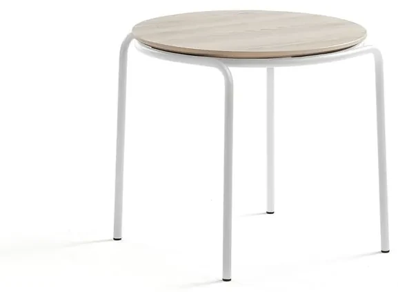 Konferenčný stolík Ashley, Ø570 x 470 mm, biela, jaseň